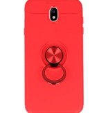 Funda Softcase para Galaxy J7 2017 con soporte para anillo rojo