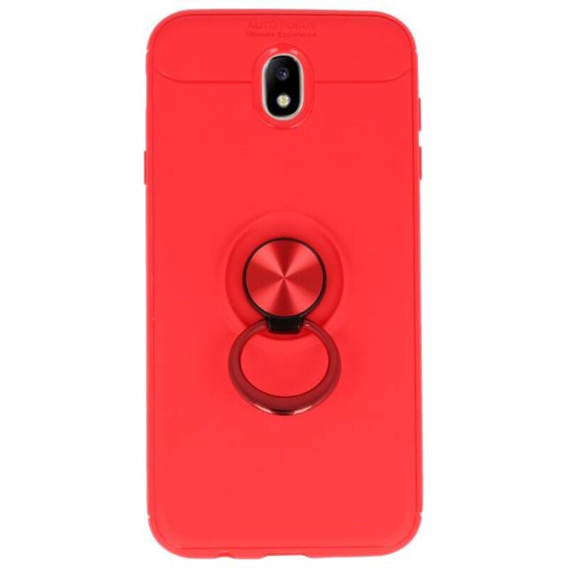 Softcase til Galaxy J7 2017 Taske med Ring Holder Red