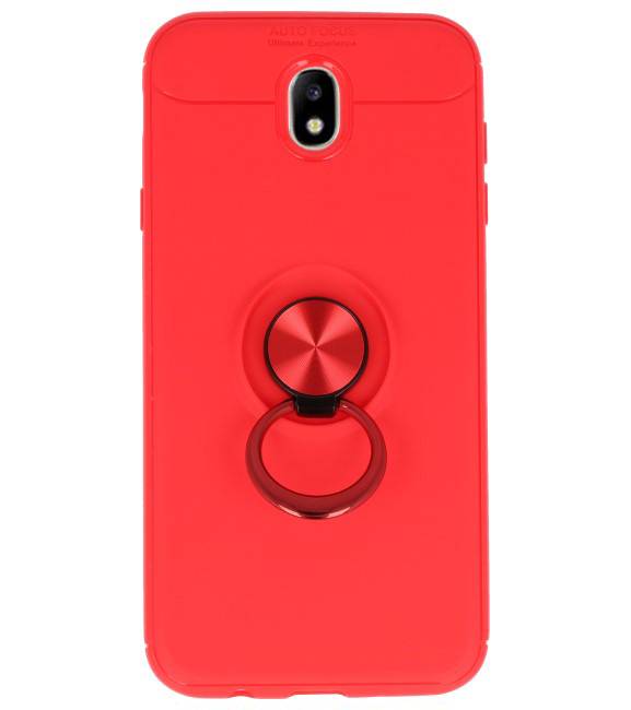 Funda Softcase para Galaxy J7 2017 con soporte para anillo rojo