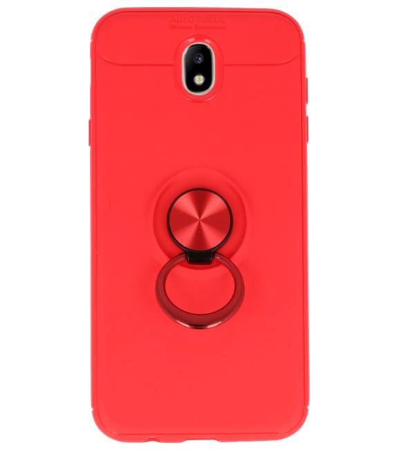 Softcase pour Galaxy J7 2017 Case avec porte-bague rouge