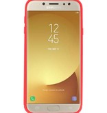 Softcase voor Galaxy J7 2017 Hoesje met Ring Houder Rood