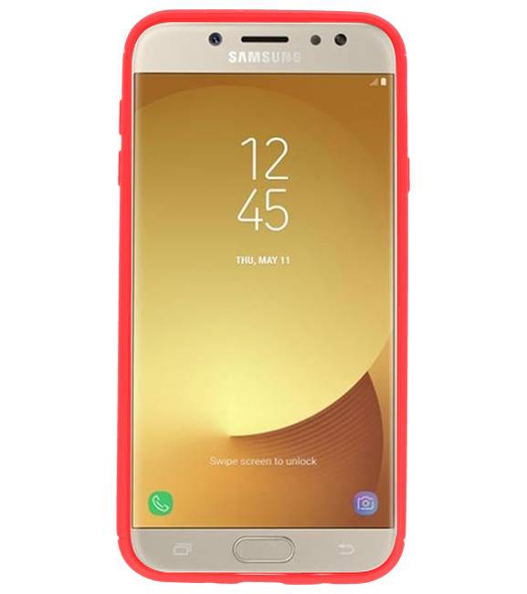 Funda Softcase para Galaxy J7 2017 con soporte para anillo rojo