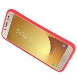 Funda Softcase para Galaxy J7 2017 con soporte para anillo rojo