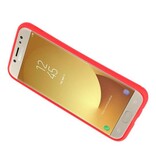 Funda Softcase para Galaxy J7 2017 con soporte para anillo rojo