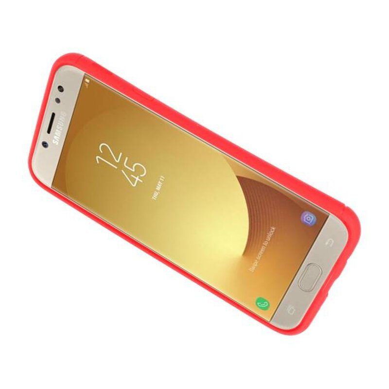 Softcase for Galaxy J7 2017 Case with Ring Holder Red