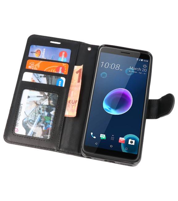 Wallet Cases Tasche für HTC Desire 12 Schwarz