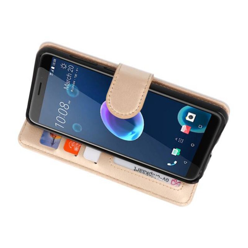 Etui Portefeuille pour HTC Desire 12 Gold