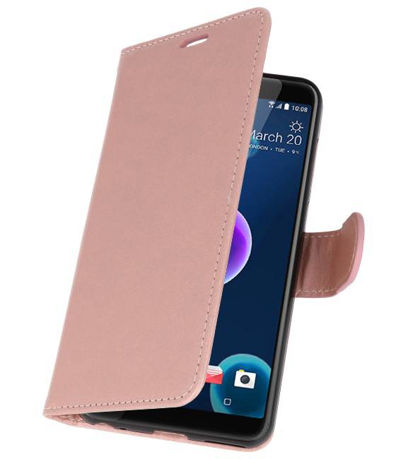 Wallet Cases Tasche für HTC Desire 12 Pink
