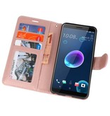 Étui portefeuille pour HTC Desire 12 Pink