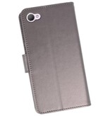 Etui Portefeuille pour HTC Desire 12 Gris