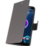 Wallet Cases Tasche für HTC Desire 12 Grau