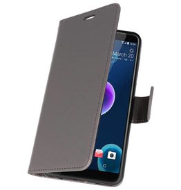 Wallet Cases Hoesje voor HTC Desire 12 Grijs