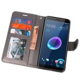 Etui Portefeuille pour HTC Desire 12 Gris