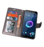Etui Portefeuille pour HTC Desire 12 Gris