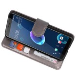 Wallet Cases Hoesje voor HTC Desire 12 Grijs