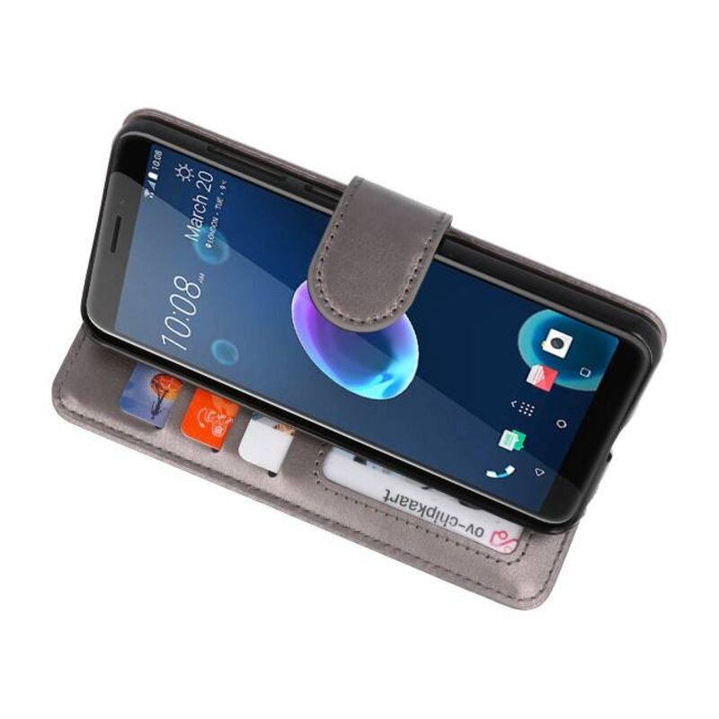 Estuche Wallet Cases para HTC Desire 12 Gris