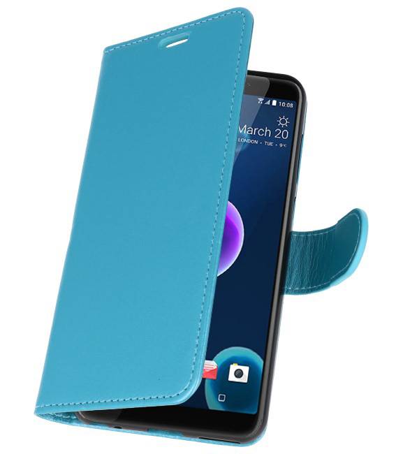 Wallet Cases Hoesje voor HTC Desire 12 Turquoise