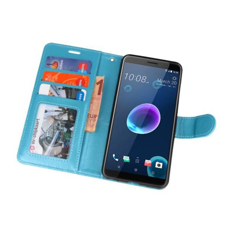 Etui Portefeuille pour HTC Desire 12 Turquoise