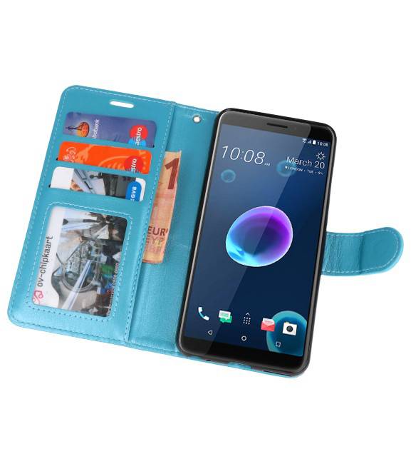 Etui Portefeuille pour HTC Desire 12 Turquoise