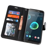 Wallet Cases Hoesje voor HTC Desire 12 Plus Zwart