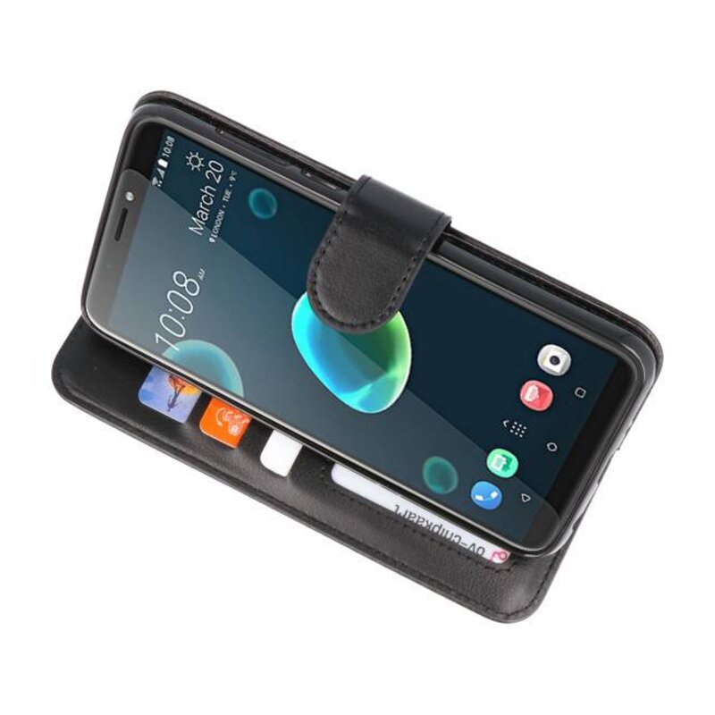 Wallet Cases Tasche für HTC Desire 12 Plus Schwarz