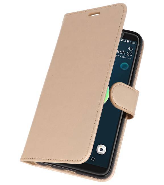 Wallet Cases Hoesje voor HTC Desire 12 Plus Goud