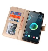 Funda con estuche Wallet para HTC Desire 12 Plus Gold