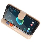 Wallet Cases Hoesje voor HTC Desire 12 Plus Goud