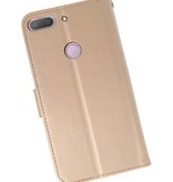 Wallet Cases Hoesje voor HTC Desire 12 Plus Goud