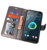 Étui portefeuille pour HTC Desire 12 Plus Gris