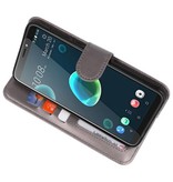 Funda con estuche Wallet para HTC Desire 12 Plus gris