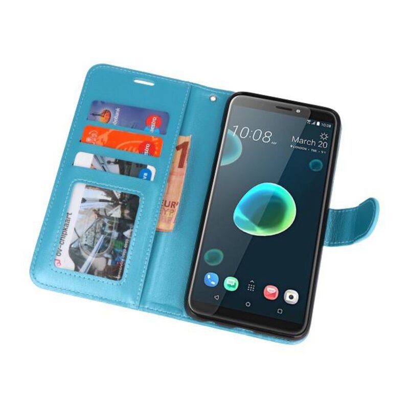 Etui Portefeuille pour HTC Desire 12 Plus Turquoise