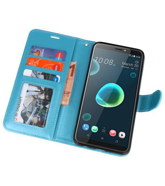 Wallet Cases Hoesje voor HTC Desire 12 Plus Turquoise