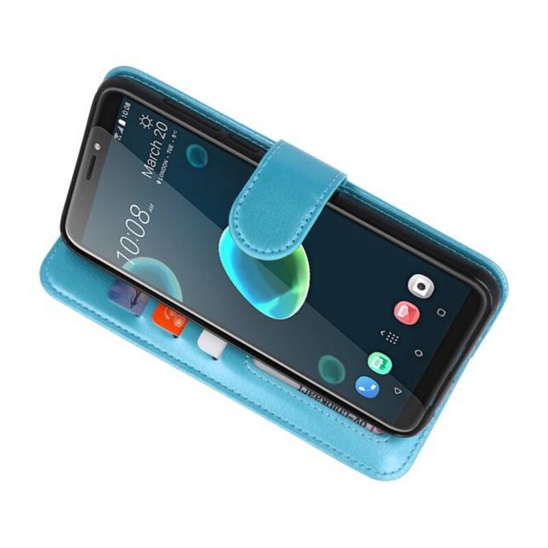 Custodia a Portafoglio per HTC Desire 12 Plus Turchese