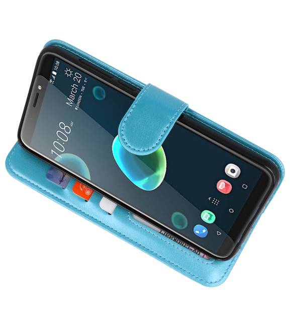 Wallet Cases Hoesje voor HTC Desire 12 Plus Turquoise