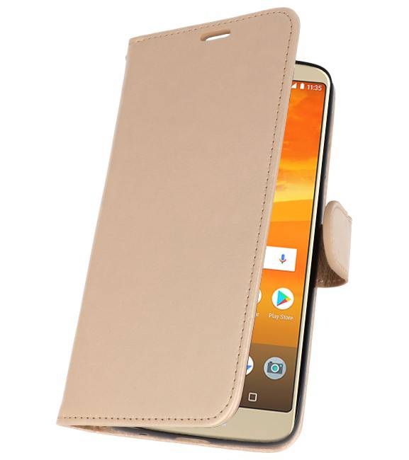 Wallet Cases Hoesje voor Moto E5 Plus Goud