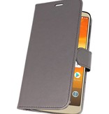 Étui portefeuille pour Moto E5 Plus Gris