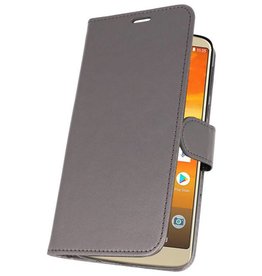 Étui portefeuille pour Moto E5 Plus Gris