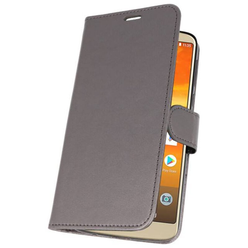 Wallet Cases Hülle für Moto E5 Plus Grau
