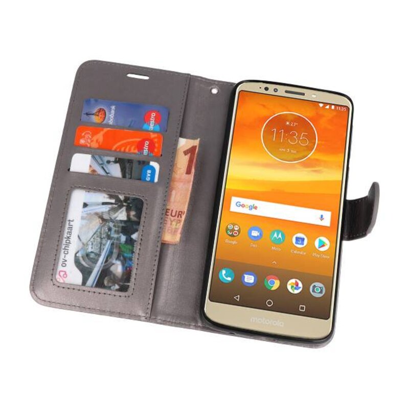 Estuche para estuches Wallet para Moto E5 Plus gris