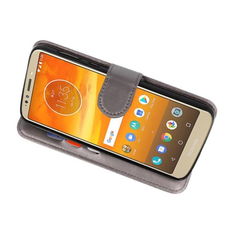 Wallet Cases Hülle für Moto E5 Plus Grau