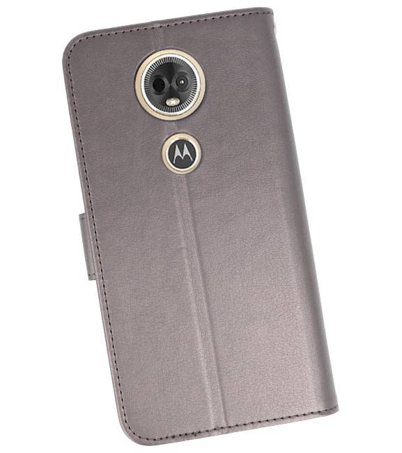 Wallet Cases Hoesje voor Moto E5 Plus Grijs