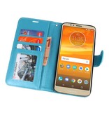 Wallet Cases Hoesje voor Moto E5 Plus Turquoise