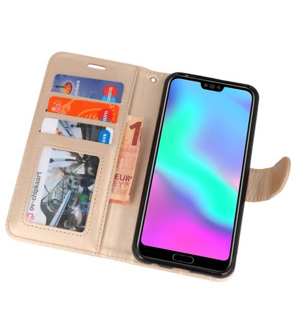 Wallet Cases Hoesje voor Honor 10 Goud