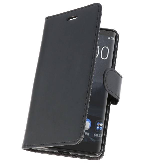 Funda con estuche Wallet para Nokia 8 Sirocco Black