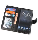 Funda con estuche Wallet para Nokia 8 Sirocco Black