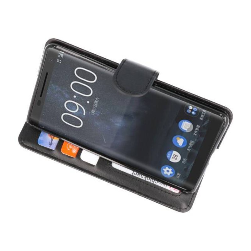 Wallet Cases Tasche für Nokia 8 Sirocco Black