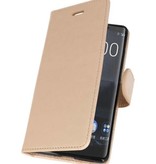 Wallet Cases Hoesje voor Nokia 8 Sirocco Goud