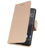 Wallet Cases Hoesje voor Nokia 8 Sirocco Goud