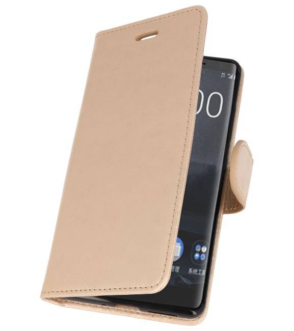 Funda con estuche Wallet para Nokia 8 Sirocco Gold